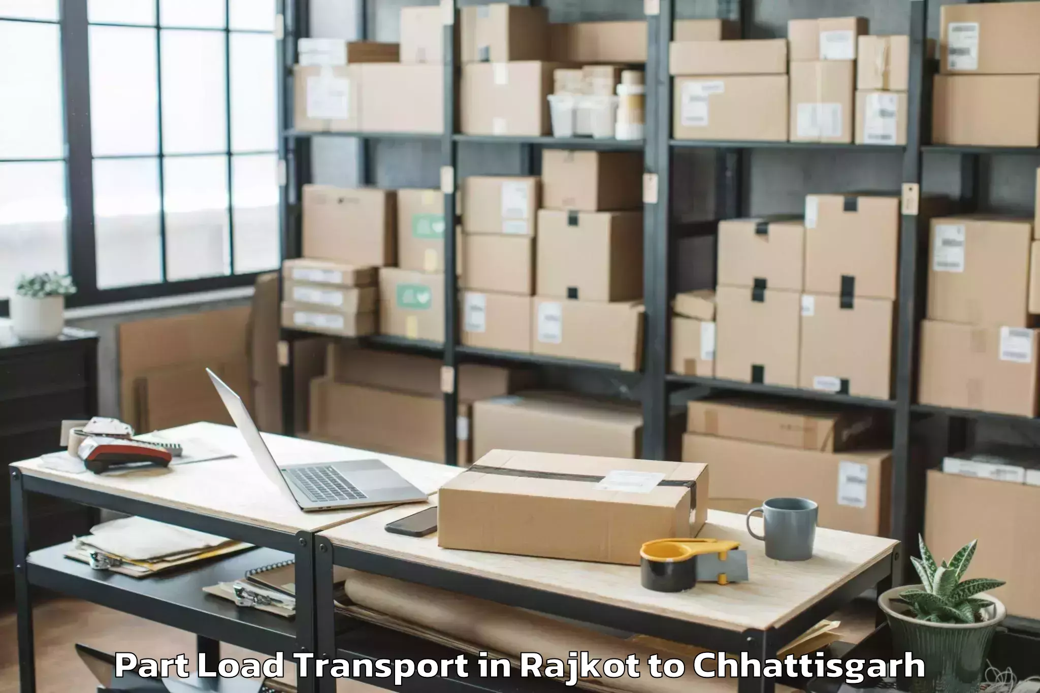 Hassle-Free Rajkot to Gandai Part Load Transport